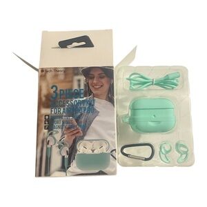 3 Piece Accessory Kit for AirPods Pro Turquoise Color
